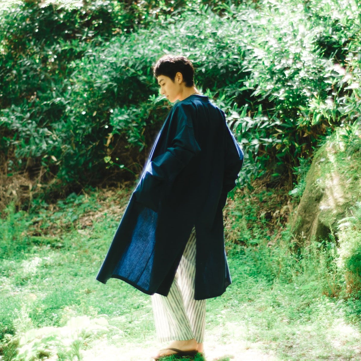 深まる藍色「旅する久留米絣羽織り」JAPAN BLUE・天然藍染め・綿100