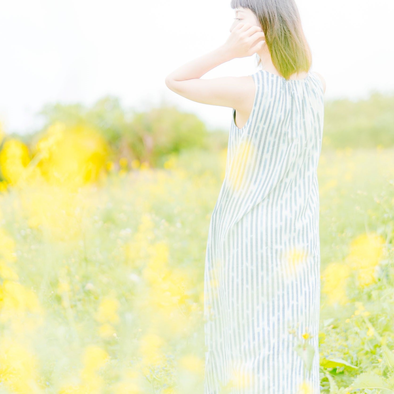 日本の伝統色【藍】JAPAN BLUEが魅せる旅するワンピース | 久留米絣 縞