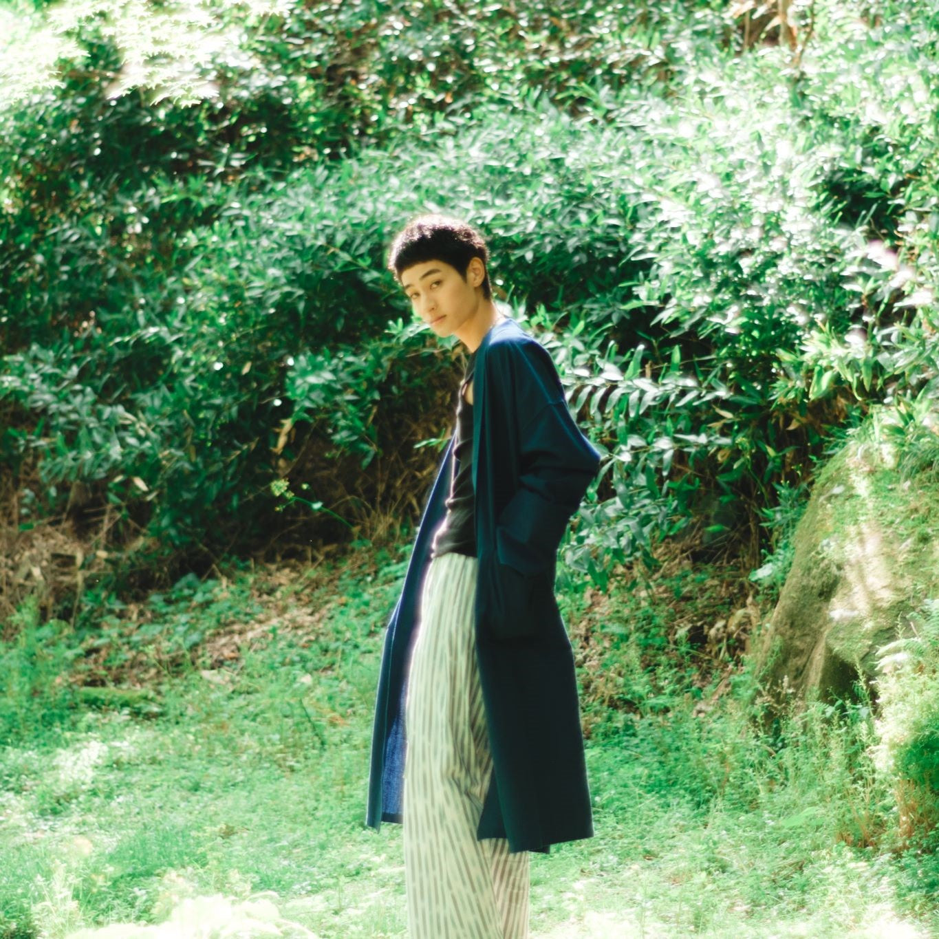 深まる藍色「旅する久留米絣羽織り」JAPAN BLUE・天然藍染め・綿100