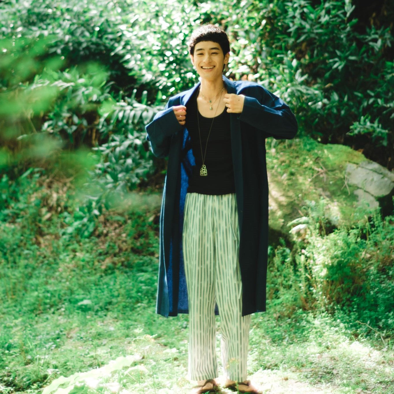 深まる藍色「旅する久留米絣羽織り」JAPAN BLUE・天然藍染め・綿100