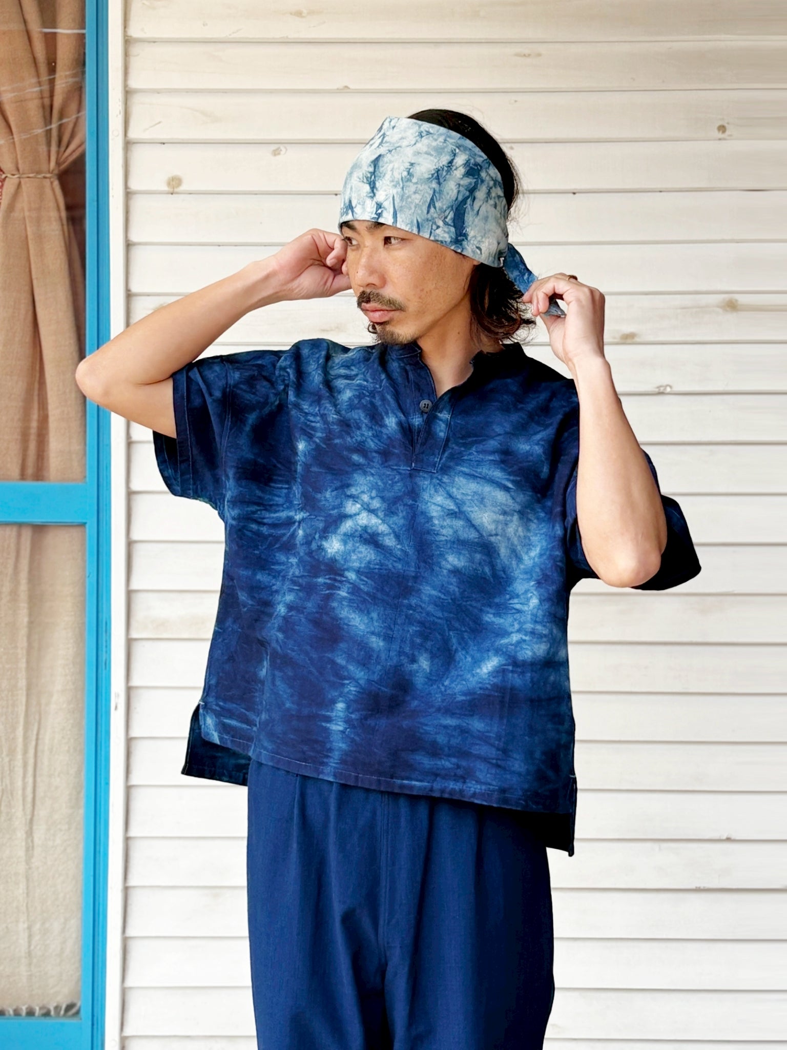 IKI LUCA】旅する藍とシャツ（IBBコラボ） | 天然藍100%・久留米絣