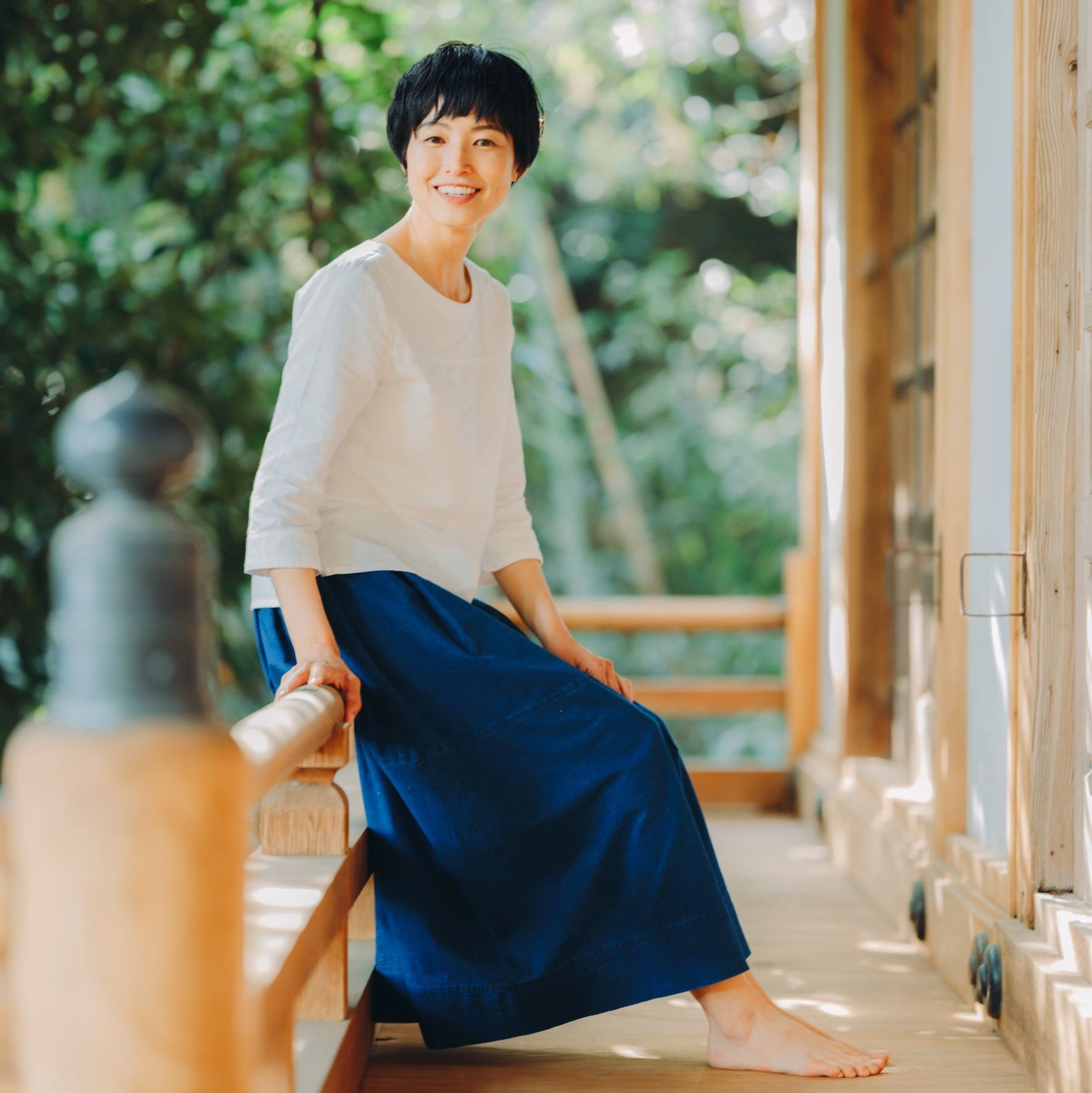 【在庫有】 -for LUCA IKI – SKIRT BLUE JAPAN your journey- year 100 スカート
